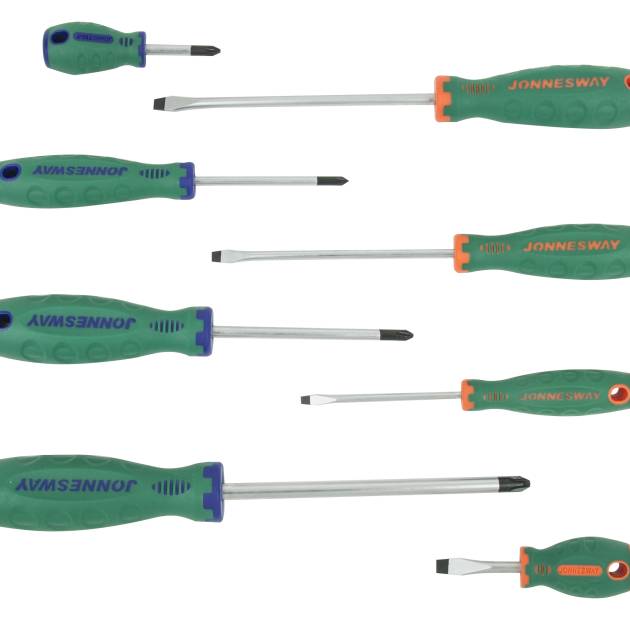 Jonnesway D71PP08S 8Pc Anti-Slip Grip Screwdriver Set
