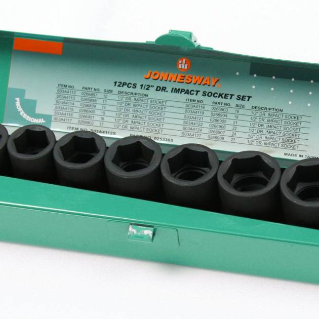 Jonnesway S03A4112S 12Pc 1/2" Dr. Impact Socket Set
