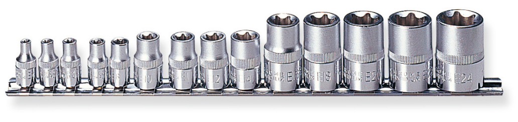 Jonnesway S06H414S 14Pc 1/2", 3/8" & 1/4" DR. Star Socket Set